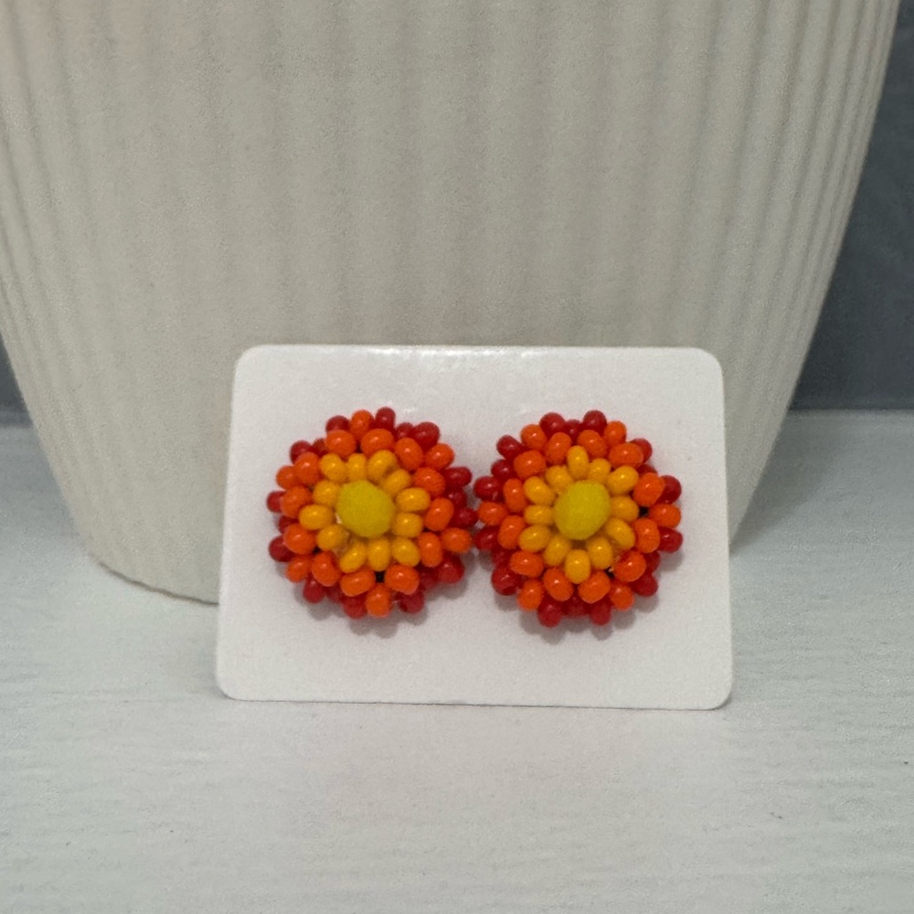 Huichol Beaded Stud Earrings